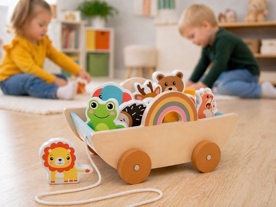 pol_pm_Wozek-drewniany-z-7-zwierzatkami-do-ciagniecia-ZA6168-23559_8 Medinis vežimėlis su gyvūnėliais