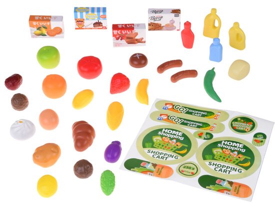 Prekių vežimėlis su maisto produktais (žalias)