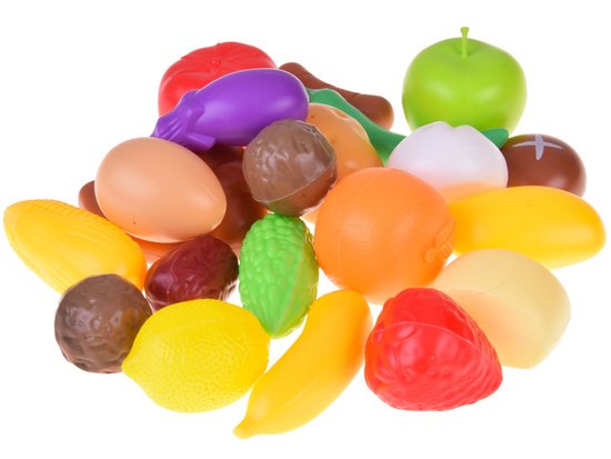 Prekių vežimėlis su maisto produktais (raudonas)