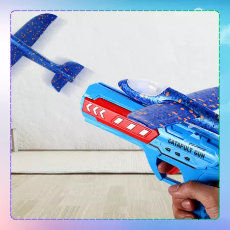 Lėktuvo paleidimo pistoletas ir lėktuvas (mėlynos spalvos)