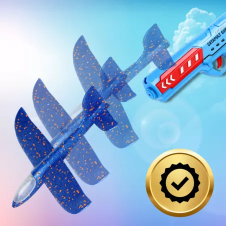 Lėktuvo paleidimo pistoletas ir lėktuvas (mėlynos spalvos)