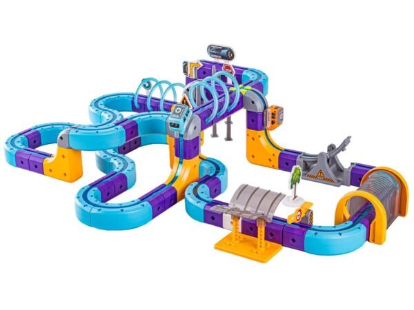 Magnetinis konstruktorius - lenktynių trasa su automobiliais, 127 dalys