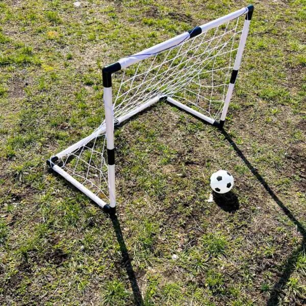 Bramka-pilkarska-do-pilki-noznej-dla-dzieci-treningowa-95-x-48-x-70-cm-168401 Vaikiški futbolo vartai (2 vnt.) su kamuoliais ir pompa