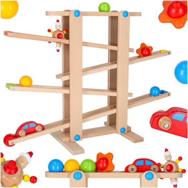 Tor-kulkowy-drewniany-kulodrom-montessori-XXL-175424 Medinė žaisliukų trasa