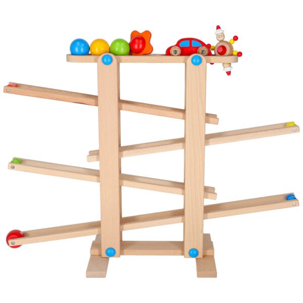 Tor-kulkowy-drewniany-kulodrom-montessori-XXL-175426 Medinė žaisliukų trasa