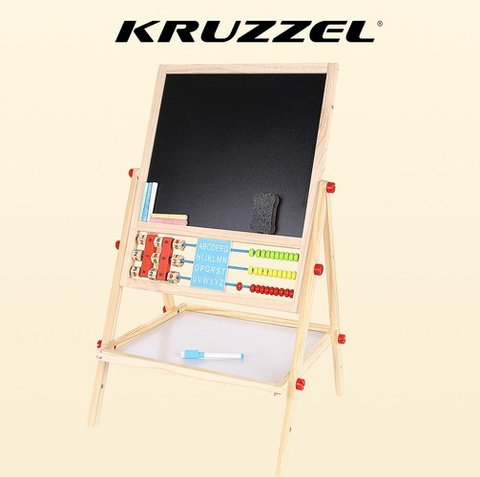 pol_pm_Tablica-dwustronna-drewniana-Kruzzel-22472-17160_18 Dvipusė medinė piešimo lenta su priedais (6 in 1)