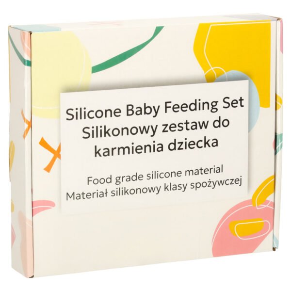 Silikoninių indų rinkinys vaikams „Meškiukas“ – 4 dalių, mėlynas