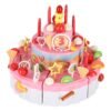 Tort-urodzinowy-trzypietrowy-do-krojenia-na-rzepy-muzyka-swiatla-75-elementow-rozowy-187557 Tortas gimtadieniui su šviesele, garsais ir 75 elementais