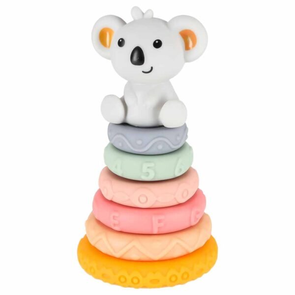 Klocki-piramida-ukladanka-sensoryczna-miekka-edukacyjna-zestaw-13-elementow-190708 Sensorinė minkštų kaladėlių piramidė „Koala“ – 13 dalių