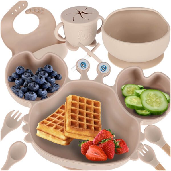 Silikoninių indų rinkinys ,,Krabas" - 9 dalių