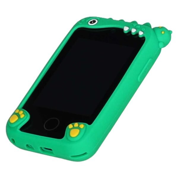 Telefon-smartfon-dla-dzieci-aparat-kamera-karta-8GB-zielony-dinozaur-187939 Edukacinis išmanusis telefonas vaikams su fotoaparatu, kameromis ir žaidimais – žalias dinozauras