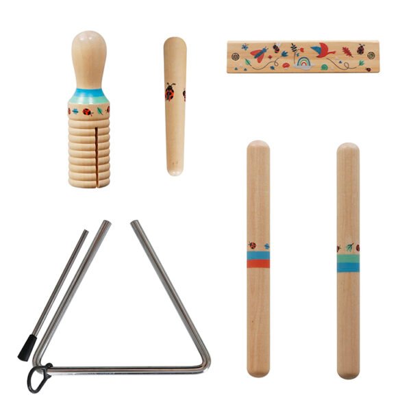 H481836a4c1b643b0bcdd3e4beebe817dl Medinių muzikos instrumentų rinkinys vaikams