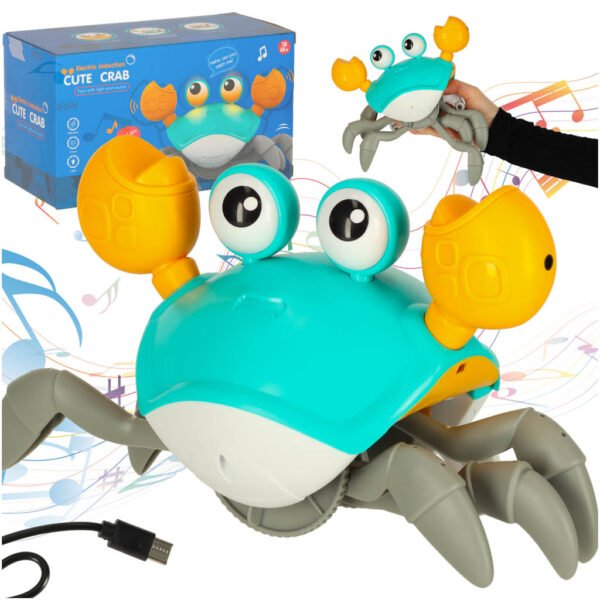 Krab-pelzajacy-interaktywny-z-dzwiekiem-zielony-167794 Interaktyvus ropojantis krabukas su garsu ir USB įkrovimu