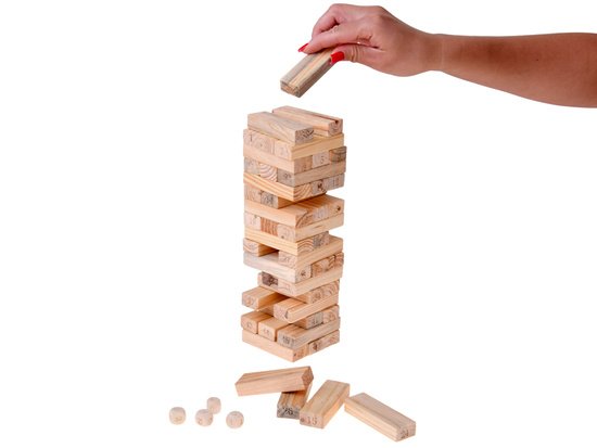 pol_pm_Gra-zrecznosciowa-Chwiejna-wieza-z-klockow-4-kosci-DREWNIANE-ZA6294-23846_3 Medinis Jenga žaidimas „Griūvantis bokštas“ – 48 kaladėlės
