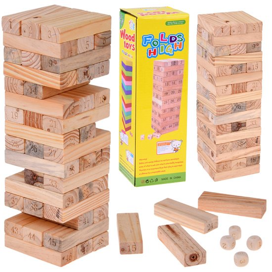 pol_pm_Gra-zrecznosciowa-Chwiejna-wieza-z-klockow-4-kosci-DREWNIANE-ZA6294-23846_8 Medinis Jenga žaidimas „Griūvantis bokštas“ – 48 kaladėlės