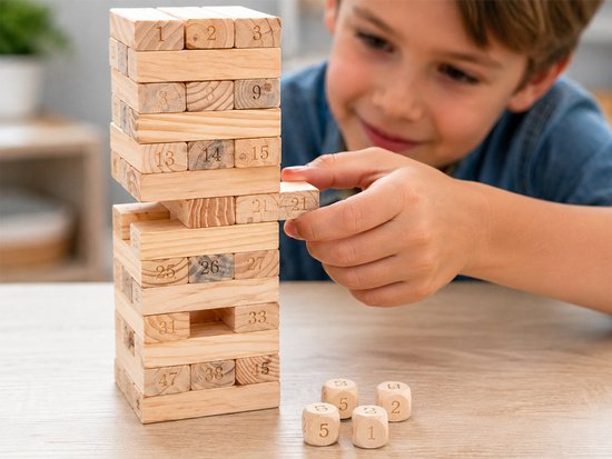 pol_pm_Gra-zrecznosciowa-Chwiejna-wieza-z-klockow-4-kosci-DREWNIANE-ZA6294-23846_9 Medinis Jenga žaidimas „Griūvantis bokštas“ – 48 kaladėlės