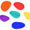 Spalvoti silikoniniai sensoriniai akmenėliai Fidget Toys – 6 vnt.