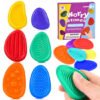 Spalvoti silikoniniai sensoriniai akmenėliai Fidget Toys – 6 vnt.