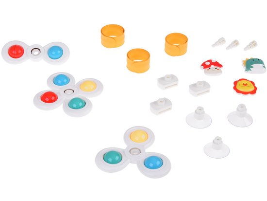 Sensorinis „Fidget Spinner“ su siurbtuku ir apyrankėmis – 3 vnt.