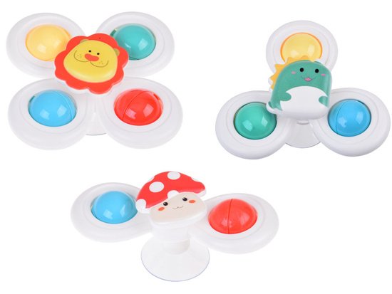 Sensorinis „Fidget Spinner“ su siurbtuku ir apyrankėmis – 3 vnt.