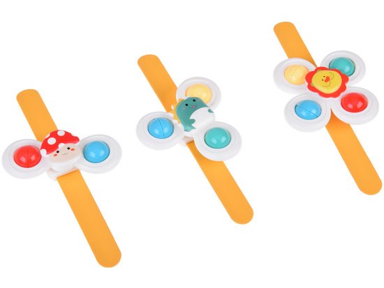 Sensorinis „Fidget Spinner“ su siurbtuku ir apyrankėmis – 3 vnt.
