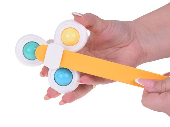 Sensorinis „Fidget Spinner“ su siurbtuku ir apyrankėmis – 3 vnt.
