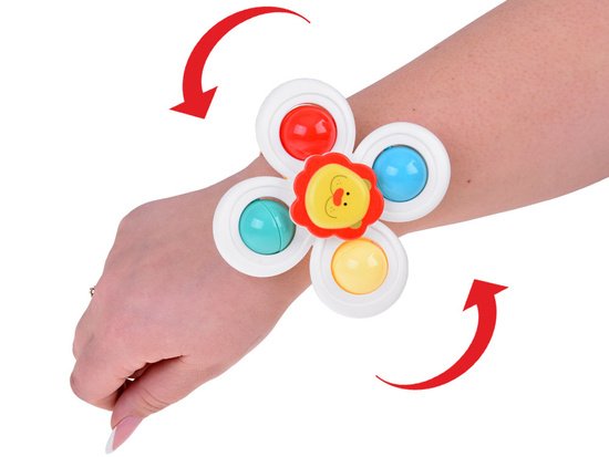 Sensorinis „Fidget Spinner“ su siurbtuku ir apyrankėmis – 3 vnt.