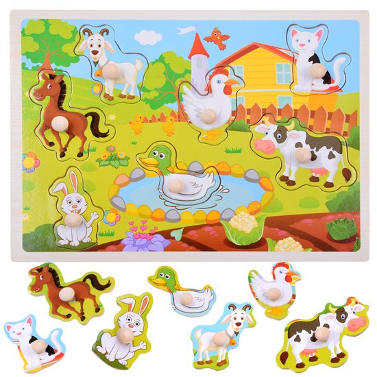 pol_pm_Puzzle-drewniane-Zwierzeta-Farma-Ukladanka-z-uchwytami-7-elementow-ZA6356-24198_6 Medinė dėlionė „Gyvūnėliai“ – dėlionė pagal formas